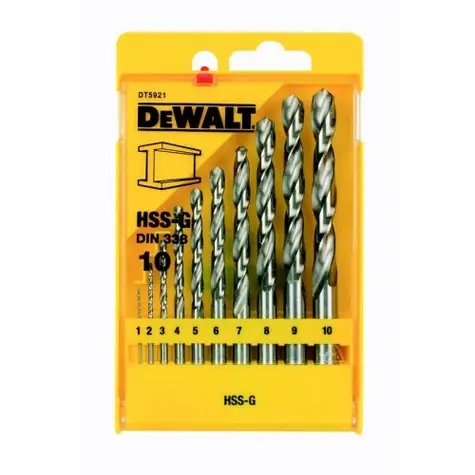 DeWalt DT5921-QZ / Sada HSS-G vrtáků do kovu / Průměr 1-10 mm / 10ks