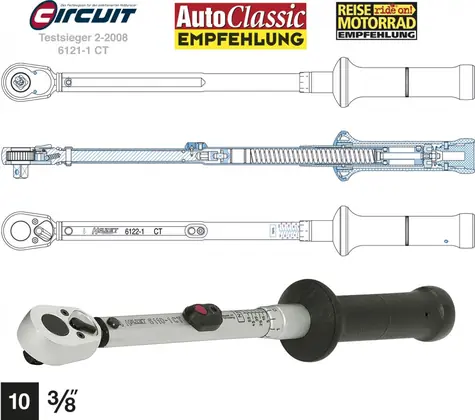 HAZET 6110-1CT Momentový klíč - 3|8" / 5 - 60 Nm
