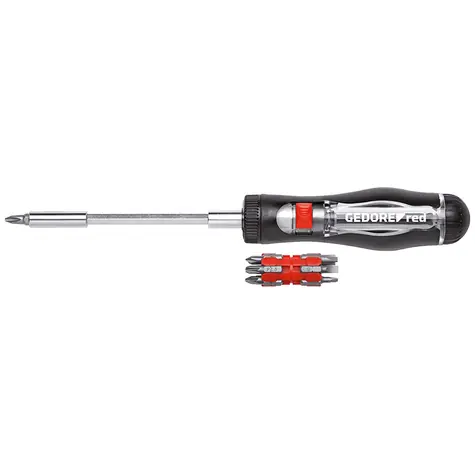 GEDORE R38920000 / Ráčnový šroubovák pro bity 1|4" / Délka 128 mm