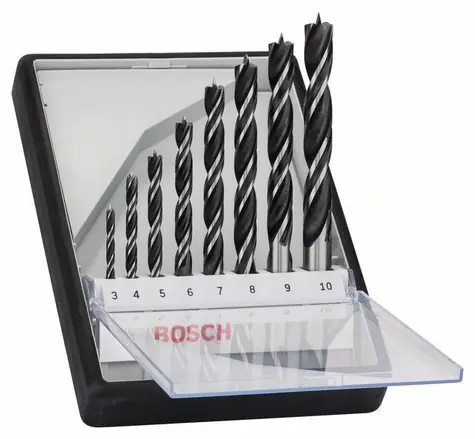 BOSCH 2607010533 / Sada spirálových vrtáků do dřeva Robust Line / 3-10 mm / 8 ks