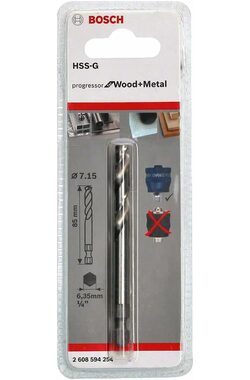 BOSCH 2608594254 / Středící vrták Plus / HSS-G / Rozměry 7.15 x 85 mm / Upínací šestihran 6.3 mm (1|4")