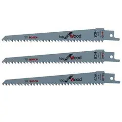 BOSCH F016800303 / Sada pilových listů na dřevo / HCS / Upínání 1|2" / Délka čepele 150 mm / 3 ks