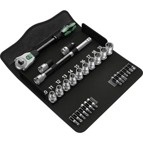 WERA 8100 SC 6 / Ráčnová sada Zyklop Speed / upínací část 1|2" / metrická