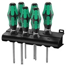 WERA 335|350|355|6 Sada šroubováků Kraftform Plus Lasertip + stojánek