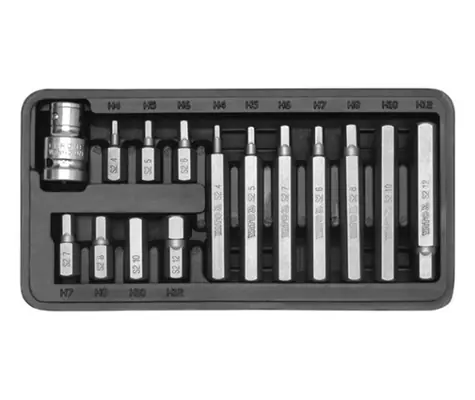 YATO Sada bitů inbus s adaptérem 10 mm x 1|2" (15 ks) / H4 - H12 / Délka 30-75 mm