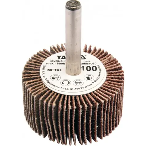 YATO Brusný lamelový kotouč / Radiální 40x20 mm / Průměr stopky 6 mm / Zrnitost 120