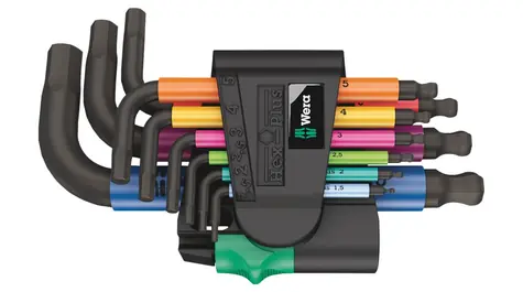 WERA 950|9 Hex-Plus Multicolour 2 / Sada zástrčných klíčů / metrická / BlackLaser