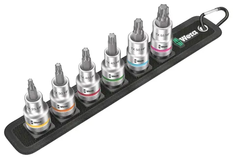 WERA Belt C 3 TORX HF / sada zástrčných nástavců Zyklop TORX / s přidržovací funkcí / upínací část 1|2"