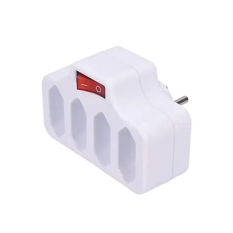 Solight rozbočka 4 zásuvky + vypínač bílá / 4 x 2.5A