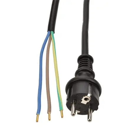 Solight PF34 flexo šňůra 2.5m černá / gumová / 3x 1mm2 