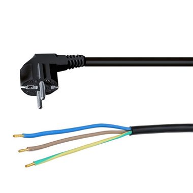 Solight PF04 flexo šňůra 2m černá / 3x 1mm2 