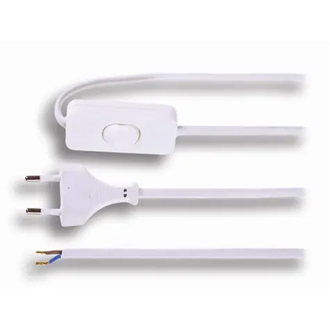 Solight PF13 flexo šňůra 3m plochá bilá / 2x 0,75mm2 / vypínač