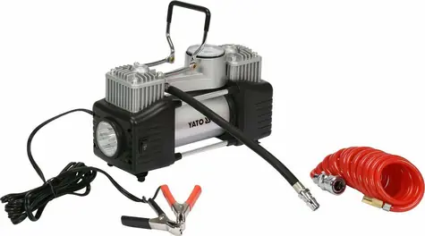 YATO YT-73462 / Kompresor do auta s LED lampou / 250W / DC 12-13.8V / 150 PSI / 60l-m
