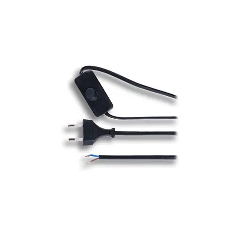 Solight PF18 flexo šňůra 3m plochá - vypínač - černá / 2 x 0.75mm2