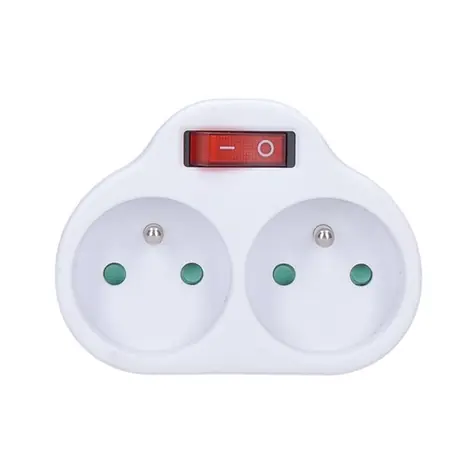 Solight rozbočka 2x 10A bílá / vypínač