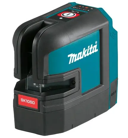 Makita SK105DZ / Křížový Laser / Class 2 / až 35 m (80 m s příjmačem) / 635 nM / přesnost 0.3 mm na m