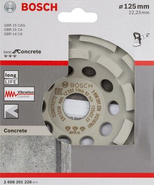 BOSCH Best for concrete 2608201228 / Diamantový hrncový kotouč / 125 mm / 22.23 mm / 1 ks