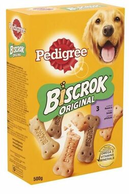 Pedigree Biscrok sušenky pro psy, 500 g / kuřecí / pro dospělé psy / doprodej
