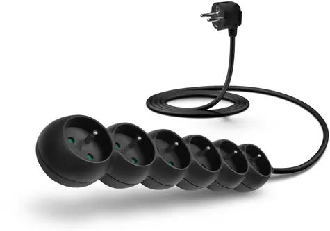 CONNECT IT CES-1322-BK prodlužovací kabel 230V černá / 2m / 6 zásuvek / vypínač