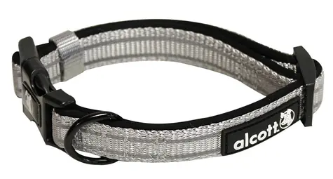 Alcott Adventure šedá - velikost M / reflexní obojek pro psy