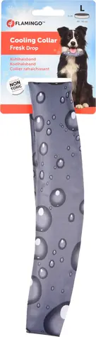 Flamingo chladicí obojek pro psy vzor kapky černá - velikost L 49-56cm