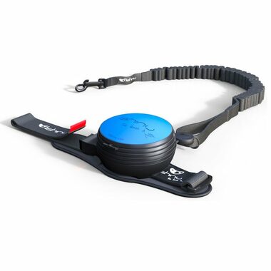 Lishinu3 Bungee vodítko modrá - velikost M (8-12kg) / Hands-free samonavíjecí vodítko s lanem