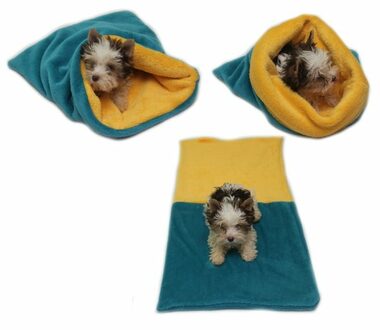 Marysa pelíšek 3v1 pro štěňátka & koťátka tmavě zelená-žlutá