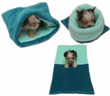 Marysa pelíšek 3v1 pro štěňátka & koťátka tmavě zelená-světle tyrkysová