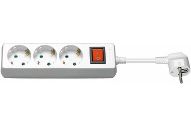 MicroConnect Prodlužovací šňůra 3 zásuvky 1.5m bílá / s vypínačem / Schuko