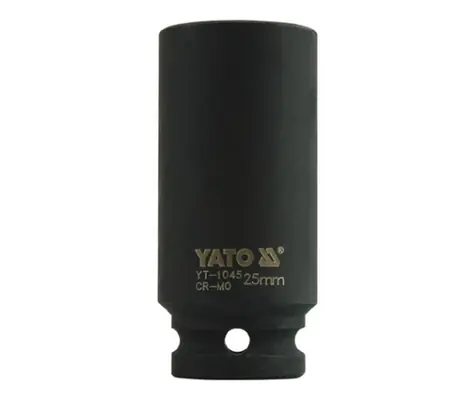 YATO YT-1045 / Nástavec 1/2" rázový šestihranný hluboký 25 mm / CrMo