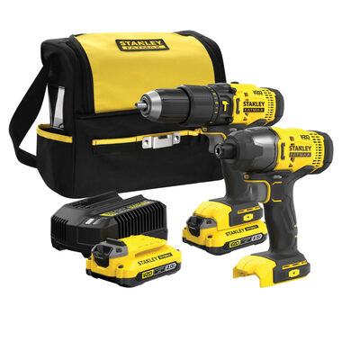 Stanley V20 SFMCK465D2S / Sada Aku nářadí / vrtačka SFMCD711 / Rázový utahovák SFMCF800 / 2x18V / 2x 2.0Ah / doprodej