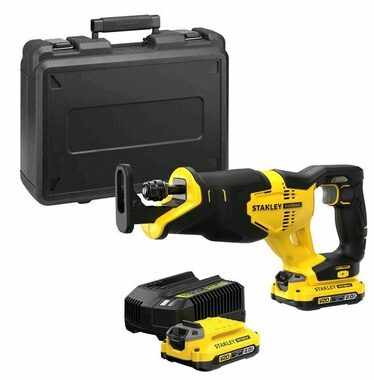 Stanley V20 SFMCS310D2K / Aku Mečová pila / 18V / 3.200 z-min / Zdvih 28 mm / 2x 2.0Ah