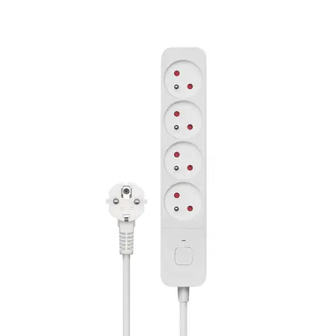 SAVIO LZ-08 Prodlužovací přívod 4 zásuvky 3m bílá / vypínač 