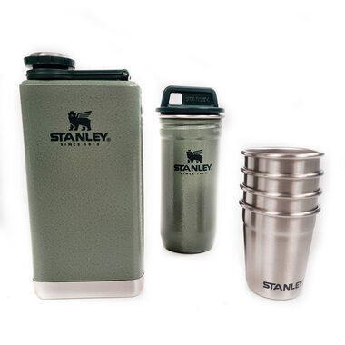 Stanley Adventure Dárkový set Hammertone Green / placatka/butylka 250ml + panáky 4ks