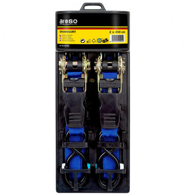 Aroso Popruhy upínací s ráčnou a háky 2ks 25mm x 4.50m