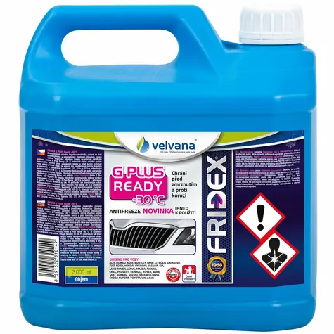 Velvana 31.014 chladicí kapalina Fridex G Plus / Typ F / G12 / VW TL774F - 3l Readymix -30°C