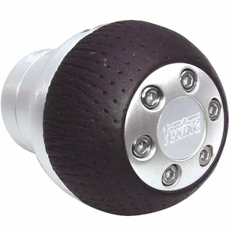 Carpoint Hlavice řadící páky aluminium (černá kůže) / univerzální