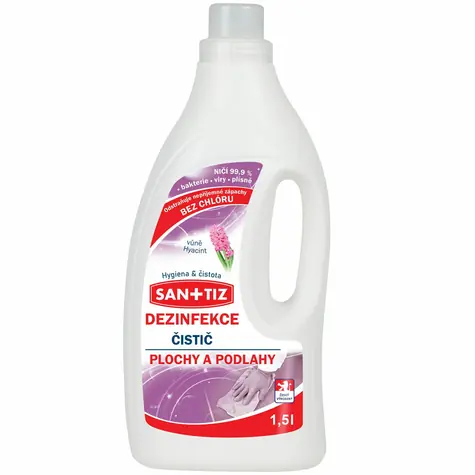Sanitiz čisticí prostředek na plochy a podlahy - dezinfekce 1.5l - parfém Hyacint