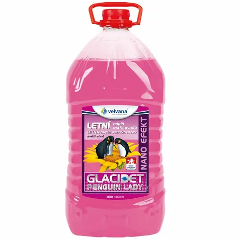 Velvana Letní směs do ostřikovačů Glacidet 4l PET láhev - Penguin Lady s nano efektem