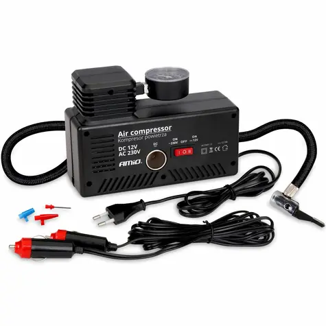 Aroso 20.247 Kompresor vzduchový 230V/12V 7bar / 100PSI - zásuvka zapalovače 12V DC / měnič napětí 230V-12V