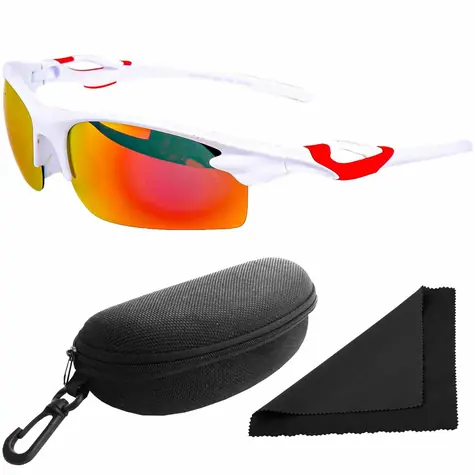 Polarized Brýle sluneční 174 - obroučky bílé - skla červeno-zlatá zrcadlová / polarizační skla 