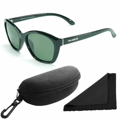 Polarized Brýle sluneční 206 - obroučky černé - skla tmavá / polarizační skla / pouzdro a utěrka