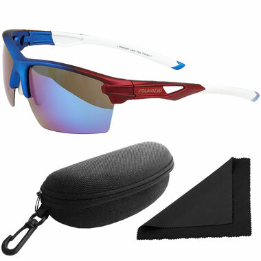 Polarized Brýle sluneční 255 - obroučky modré - skla modrá zrcadlová / polarizační skla / pouzdro