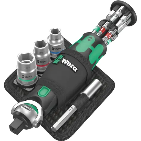 WERA 8009 Zyklop Pocket Set Imperial 2 / Bitový šroubovák / 1/4" a 3/8"