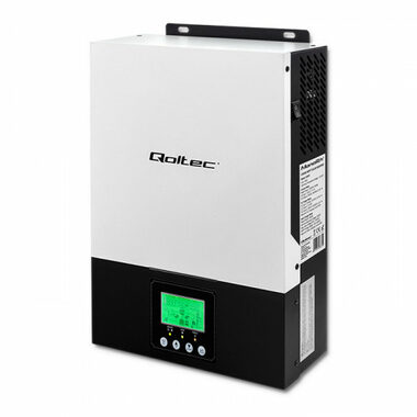 Qoltec 53875 Solární nabíjecí stanice 13.5V černá - bílá / 2KVA / 1.5kW / 80A / LCD displej