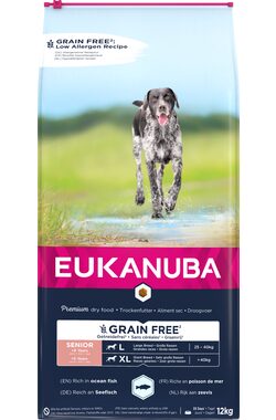 Eukanuba Grain free Senior Large & Giant Breed - Ocean fish 12 kg / granule pro psy / pro starší velký a obří plemena