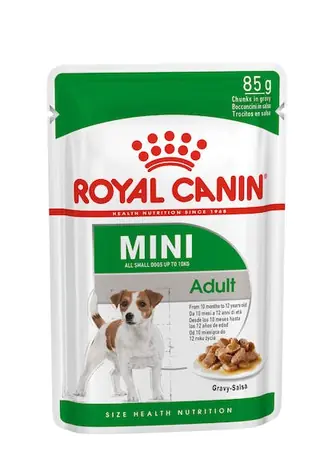 Royal Canin Mini Adult in sauce 12 x 85 g / Kapsičky pro psy / psy malých plemen (1-10 kg) / od 10 měsíců do 12 let