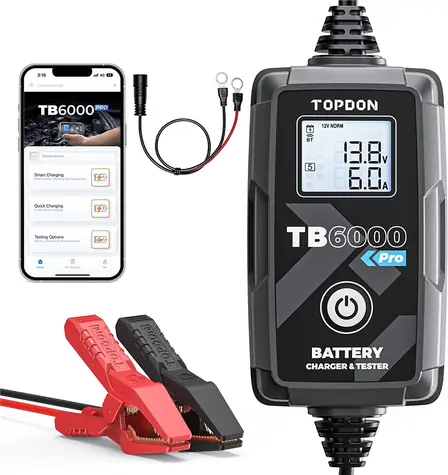 TOPDON nabíječka a tester autobaterie / startovací kabely 