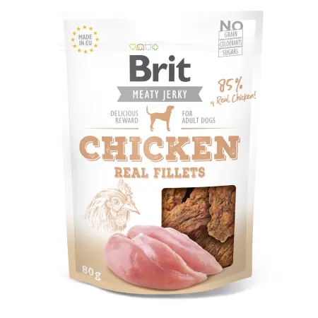 Brit Jerky-Chicken Fillets 80 g / Sušené masové pamlsky