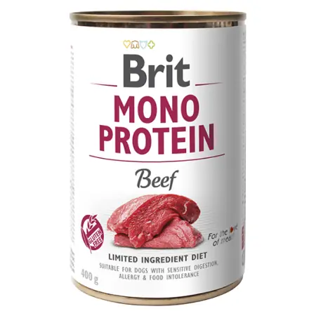 Brit Mono Protein Beef 400 g  / Konzerva pro psy / 100% čistý hovězí protein